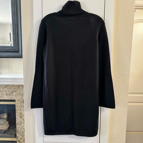 Polo Ralph Lauren Washable Merino Wool Sweater Dress Black Turtleneck Knit Sz XS - Picture 2 of 6
